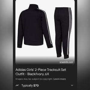 Adidas warm up Girls XL black gradient iridescent stripe track suit. Never worn